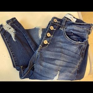 Two pairs size 3/25 Kancan distressed jeans